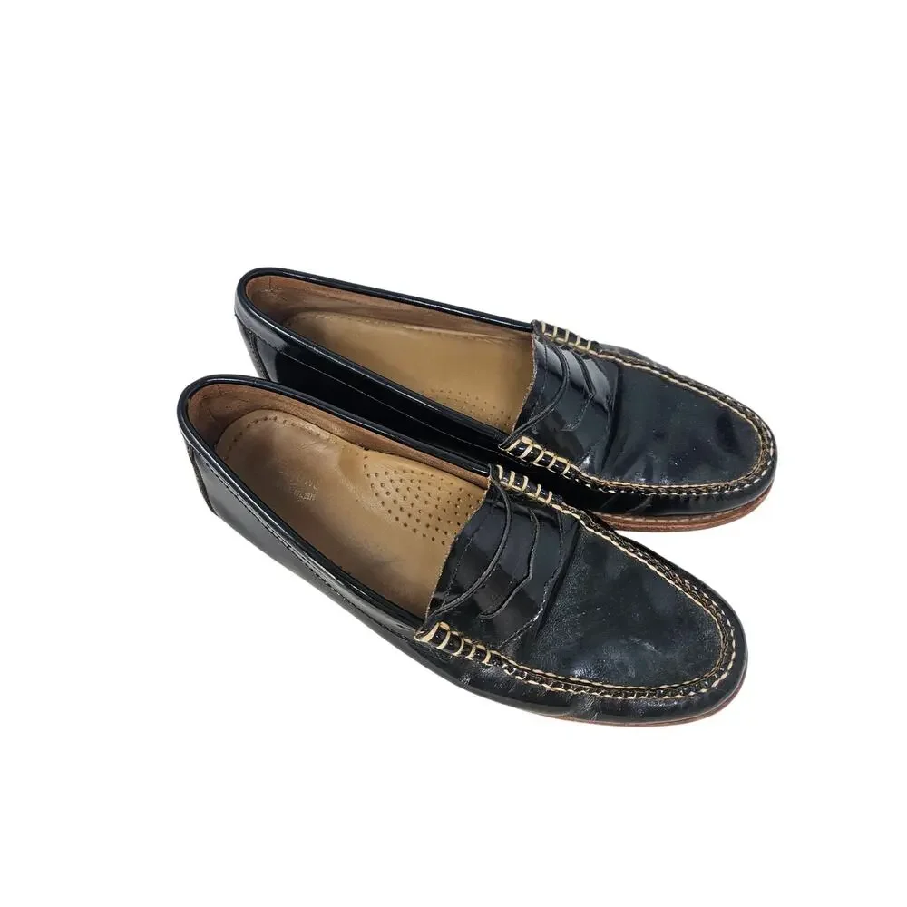 Weejuns Bass 9 Black Patent Leather Penny Loafer Minimalist Classic Academia